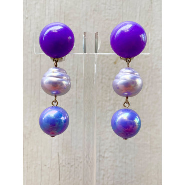 BAYA violet perle de Majorque - Francine BRAMLI Paris