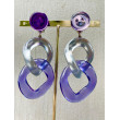 KARINE maillons violet/argenté - Francine BRAMLI Paris