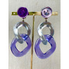 KARINE maillons violet/argenté - Francine BRAMLI Paris