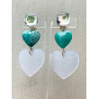 COEUR turquoise & blanc - Francine BRAMLI Paris