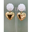 COEUR doré, fleur blanche - Francine BRAMLI Paris