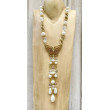 Collier CRAVATE Papillon Doré Perle - Francine BRAMLI Paris