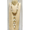 Collier CRAVATE Papillon Doré Perle - Francine BRAMLI Paris