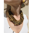 Collier CHARLEY Marron doré 7 rangs - Francine BRAMLI Paris