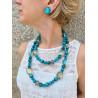 Sautoir LORENZO Bleu Canard - Francine BRAMLI Paris collier
