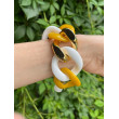 TYRON Maillons Jaune doré blanc - FRANCINE BRAMLI Paris Bracelet