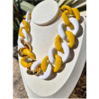 Collier KENNY Maillons Jaune blanc doré - Francine BRAMLI Paris