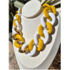 Collier KENNY Maillons Jaune blanc doré - Francine BRAMLI Paris
