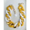 Collier KENNY Maillons Jaune blanc doré - Francine BRAMLI Paris