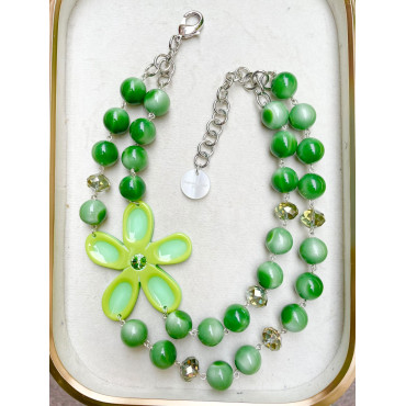 Collier KOPSIA vert - Francine BRAMLI Paris