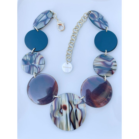 Collier TOMY Onyx, marron, noir - Francine BRAMLI Paris
