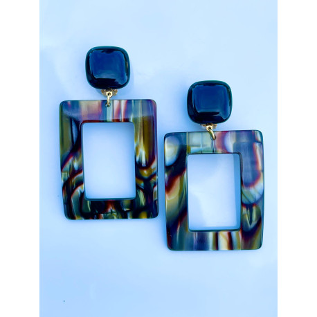 PAULA onyx, noir kaki - Francine BRAMLI Paris