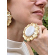 Bague LOTUS doré, blanc irisé - Francine BRAMLI Paris