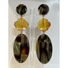PLUME GM écaille onyx & Cristal  - Francine BRAMLI Paris