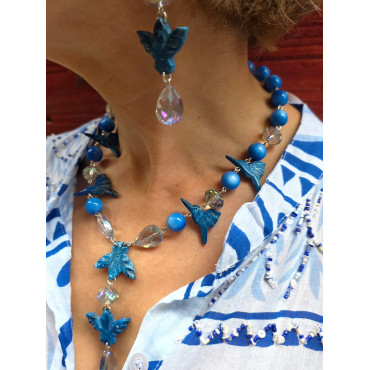 Collier COLIBRI Bleu - Francine BRAMLI Paris