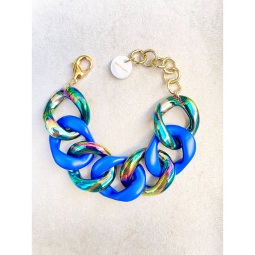 Bracelet ALESSIA Maillons Bleu/rock - Francine BRAMLI Paris