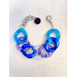Bracelet ALESSIA Maillons bleu violet - FRANCINE BRAMLI PARIS