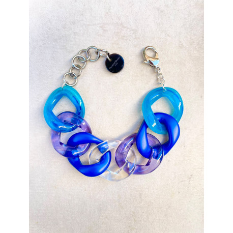 Bracelet ALESSIA Maillons bleu violet - FRANCINE BRAMLI PARIS