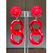 KARINE maillons rouges Cabochon fleur - Francine BRAMLI Paris