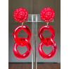 KARINE maillons rouges Cabochon fleur - Francine BRAMLI Paris