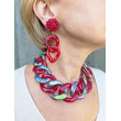 KARINE maillons rouges Cabochon fleur - Francine BRAMLI Paris