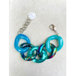 Bracelet ALESSIA Maillons bleu turquoise rock - Francine BRAMLI Paris