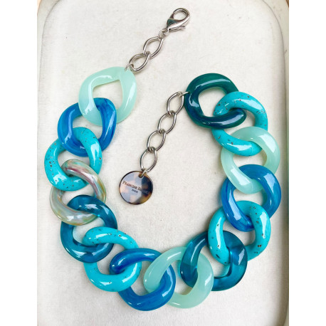 Collier KOURTNEY Maillons Bleus - Francine BRAMLI Paris