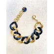 Bracelet ALESSIA Maillons, noir & doré - Francine BRAMLI Paris