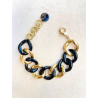 Bracelet ALESSIA Maillons, noir & doré - Francine BRAMLI Paris
