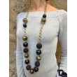 Collier OSCAR noir & doré - Francine BRAMLI Paris