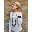 Collier OSCAR noir & doré - Francine BRAMLI Paris