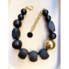Collier ROXY Noir doré - Francine BRAMLI Paris