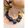 Collier ROXY Noir doré - Francine BRAMLI Paris