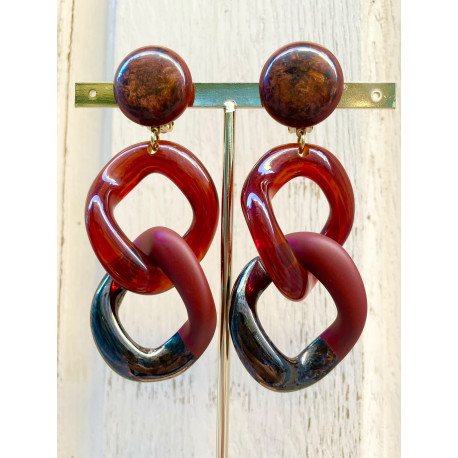 KARINE maillons marron ambre - Francine BRAMLI Paris