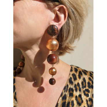 THEODORA marron orange - Francine BRAMLI Paris