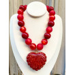 Collier BRITNEY Rouge Coeur - Francine BRAMLI Paris
