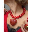 Collier BRITNEY Rouge Coeur - Francine BRAMLI Paris