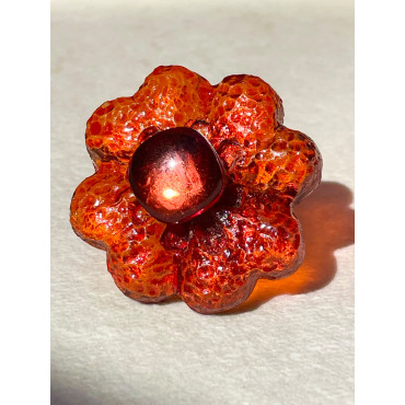 Bague FLEUR Rouge - Francine BRAMLI Paris