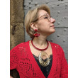 Collier ROSARIO Rouge & doré - Francine BRAMLI Paris