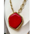 Collier GALET Rouge & doré - Francine BRAMLI Paris
