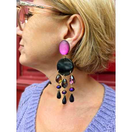 FLORETTE Noir rose violet - Francine BRAMLI Paris