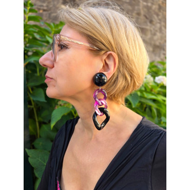 KEREN Maillons prune rose noir - Francine BRAMLI Paris