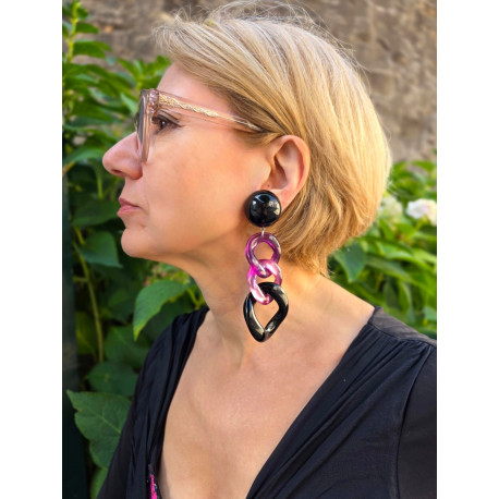 KEREN Maillons prune rose noir - Francine BRAMLI Paris