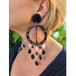 SANDY pampilles GM, noir & rose - Francine BRAMLI Paris