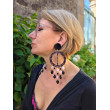 SANDY pampilles GM, noir & rose - Francine BRAMLI Paris