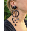 SANDY pampilles PM, noir & rose - Francine BRAMLI Paris