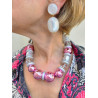 Collier BASTIEN Rose blanc - Francine BRAMLI Paris