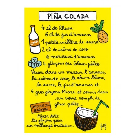 Magnet Recette PINA COLADA - DLP