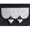 Cantonnière Lin Blanc 45 x 27 Festonnée Coeur N°37   Rideau