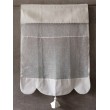 Brise-Bise Lin Blanc Cantonnière CROQUET pompon 60 x 90 Rideau N°218